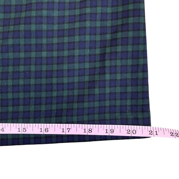 Loft Green And Navy Tartan Plaid Balloon Ruffle Sleeve A-line Mini Dress Sz 4 - Picture 16 of 16